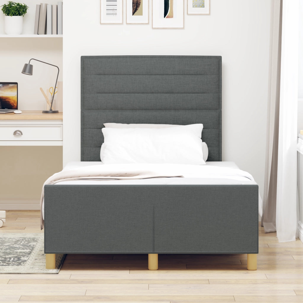 Struttura Letto in Tessuto Grigio Scuro 120x190 cm