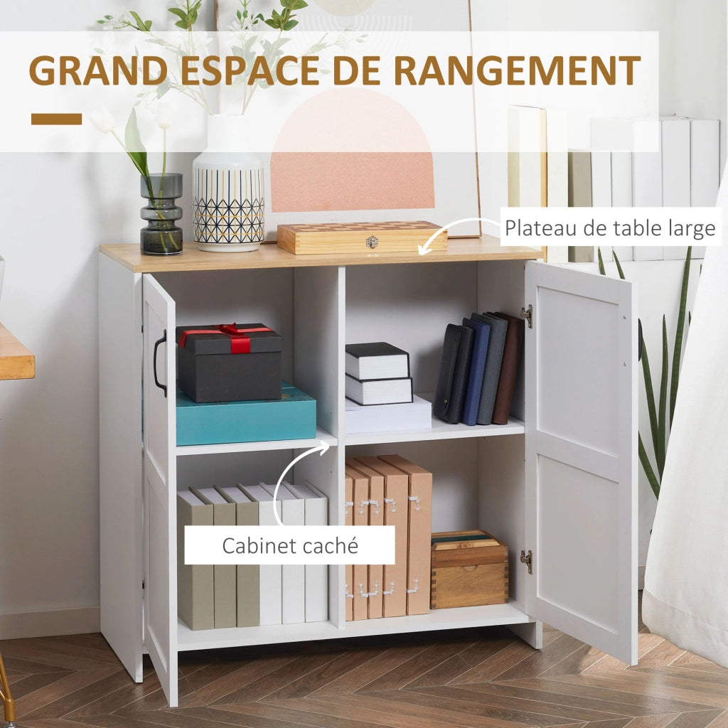 Credenza da cucina con 2 ante e 2 ripiani regolabili ¨C Zephmum ¨C 90x39.5x88 cm