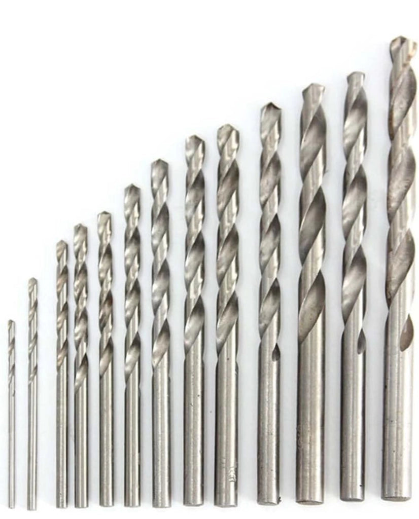 SERIE 13 PUNTE ELICODIALI DA TRAPANO PER FERRO PVC MISURE DA 1,5 A 6,5 +ASTUCCIO