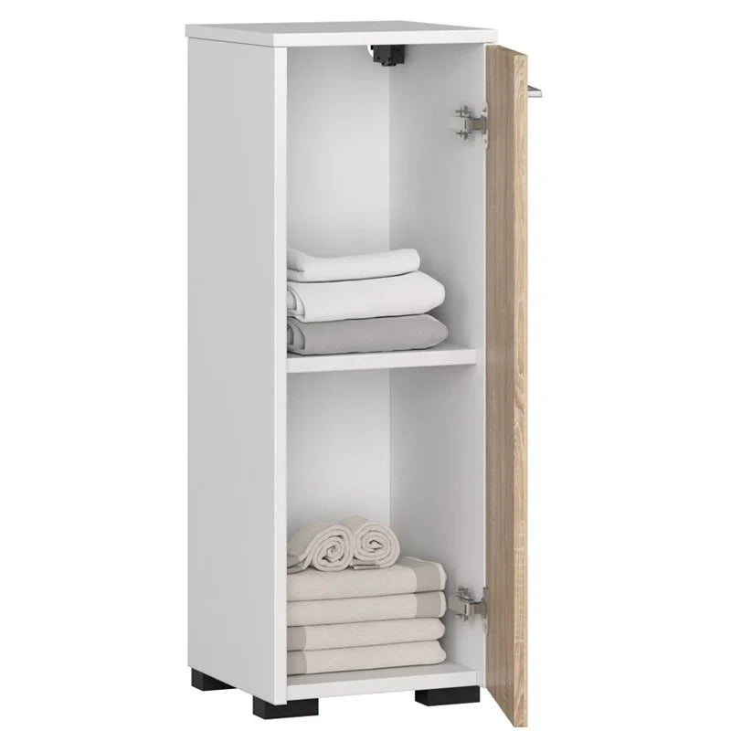 Mobile bagno AKORD Bianca 30 cm 1 anta inserto frontale Sonoma Quercia 30x30x85 cm