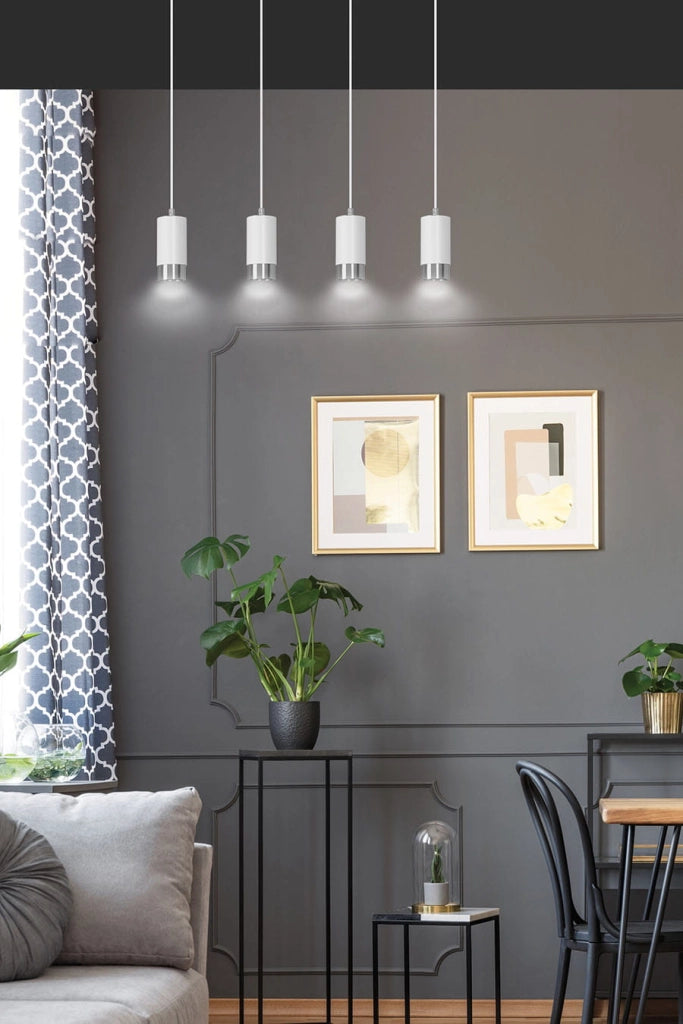 Lampadario Emibig Fumiko 4xGU10 bianco cromo dimmerabile moderno