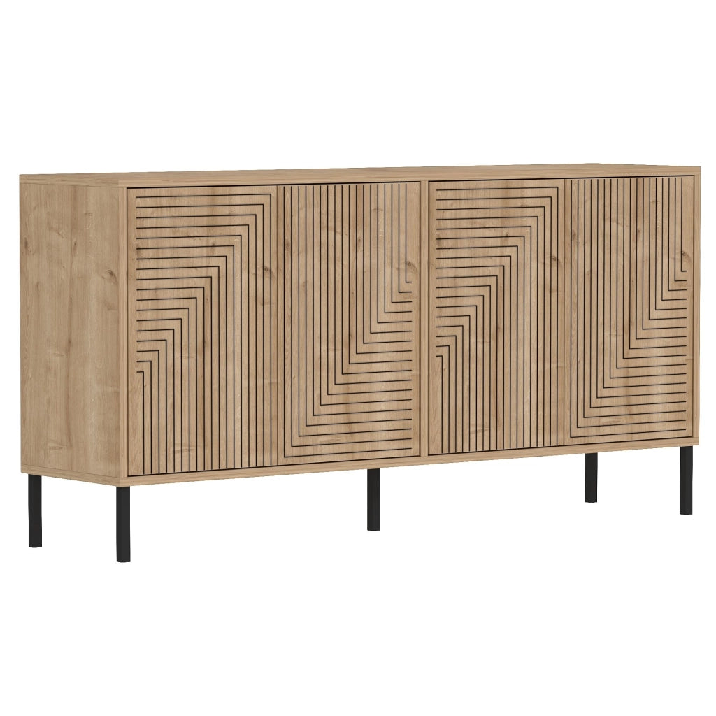 Credenza in legno "Evolet" - 150 x 36 x 75 cm - Beige