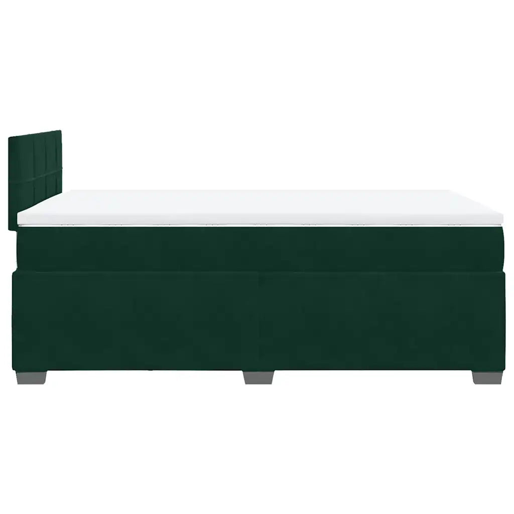 Giroletto a Molle con Materasso Verde Scuro 120x190 cm Velluto