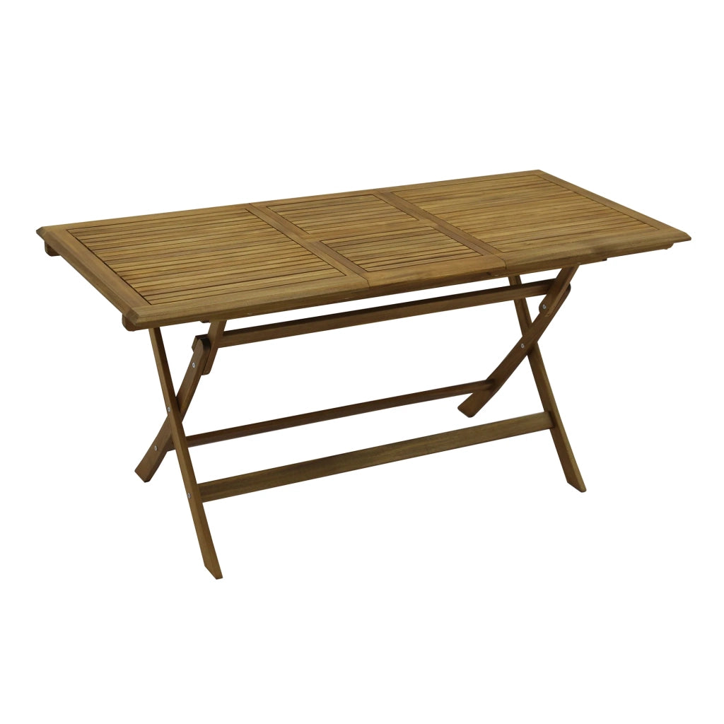 Tavolo pieghevole allungabile Lera (120/160x70x76 cm) in acacia, con estensione, da esterno