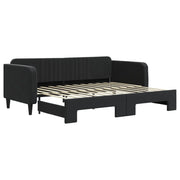 Divano letto | Sof¨¤ letto | Letto singolo Estraibile Nero 90x200 cm in Velluto