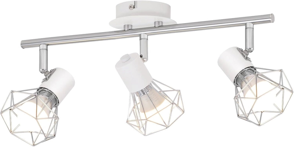 ZMH Faretto da soffitto a LED a 3 luci - lampada da soffitto retrò bianco/nero 350°