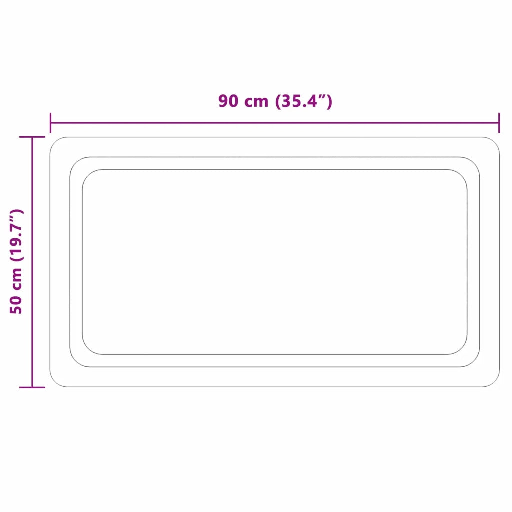 Specchio da bagno LED Trasparente 90 x 50 cm vetro temperato 42045839