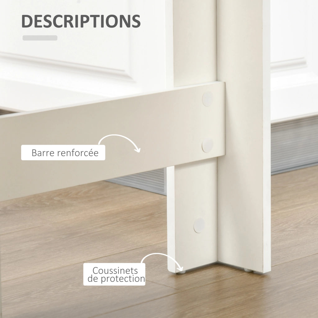 Tavolo da bar per 2 persone con scaffali ¨C zephmum ¨C bianco e legno naturale 115x50x102.7cm