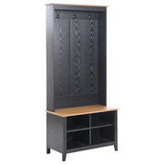 Scarpiera con appendiabiti MDF nero e marrone chiaro 4 scomparti per scarpe 3 ganci