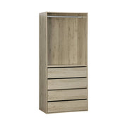Modulo guardaroba con 4 cassetti e 1 spazio appendiabiti, marrone