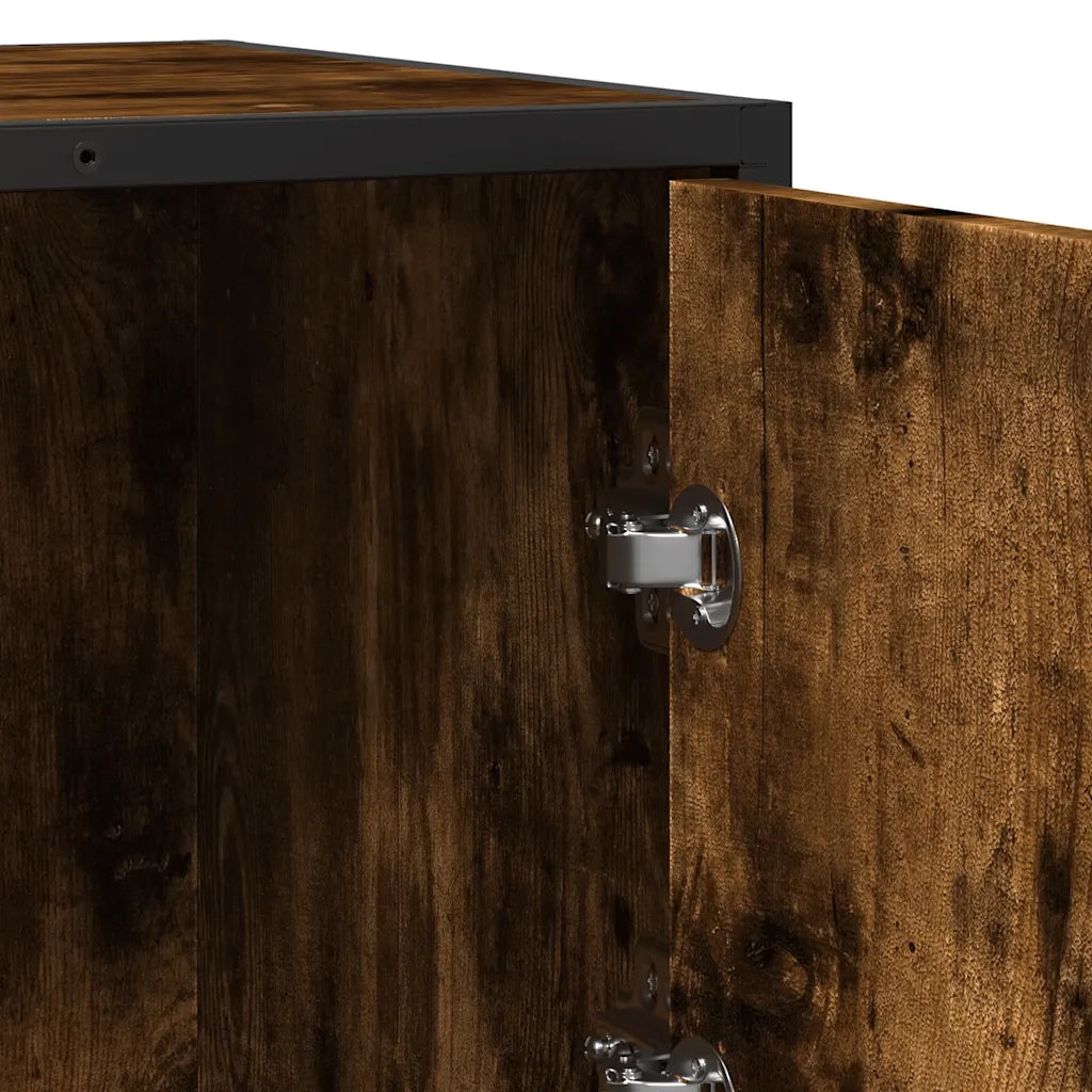 Credenza Rovere Fumo 68x35x76 cm in Legno Multistrato