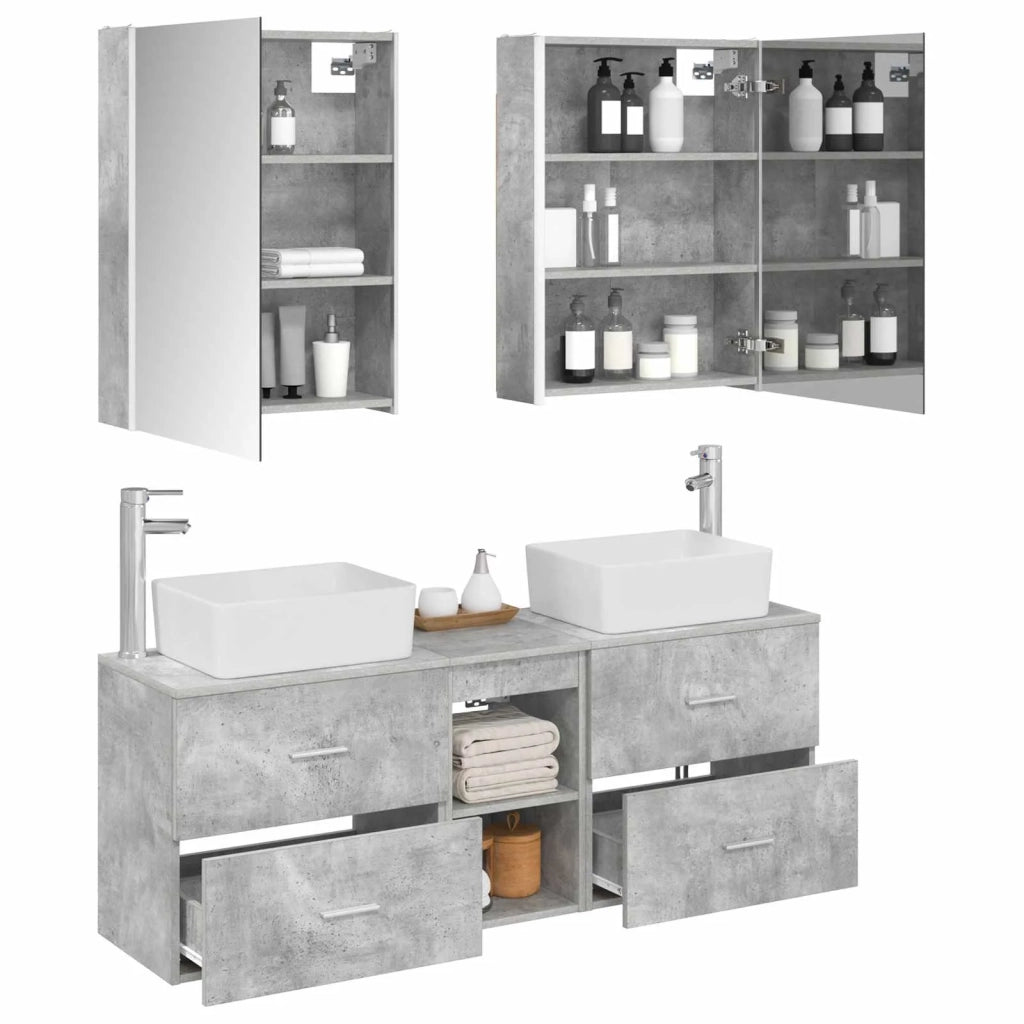 Set di mobili per il bagno 5 pcs Grigio Cemento 3406850
