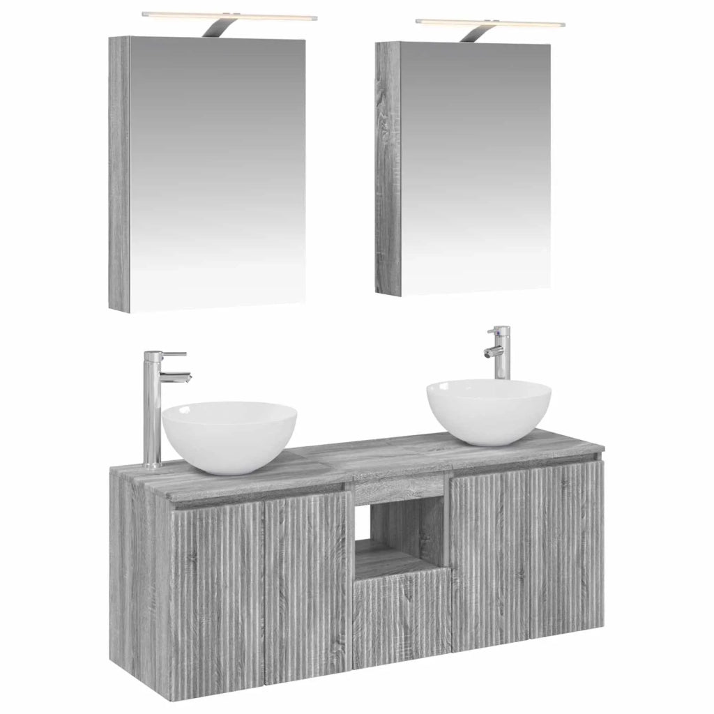 Set di Armadi da Bagno 5 pcs Sonoma grigio 50 x 14,5 x 70 cm 3406356