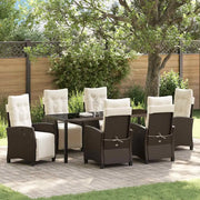 Set da Pranzo per Giardino con cuscino 7 pcs Marrone polyrattan 3380433
