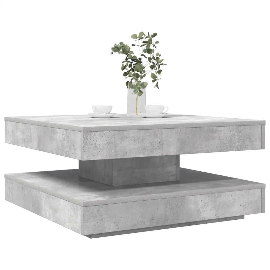 Tavolino da Caffè Girevole a 360 Gradi Grigio 70x70x34,5 cm 858482