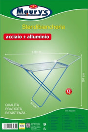 MAURY'S STENDINO IN ACCIAIO E ALLUMINIO DA 18MTL 178 X 55 X 107 CM