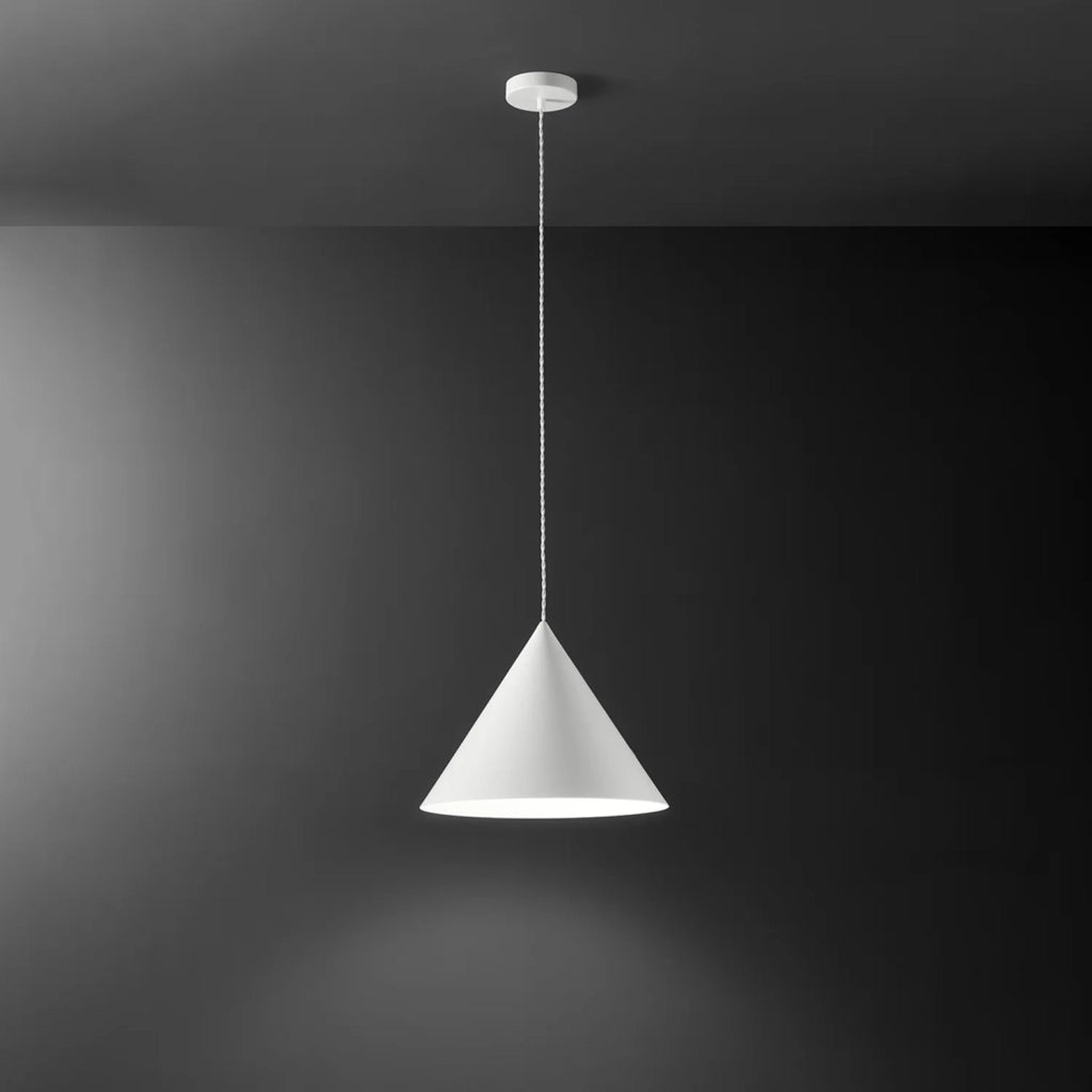 Sospensione Minimal Iconic Metallo Bianco Opaco 1 Luce E27 Ip20 D40