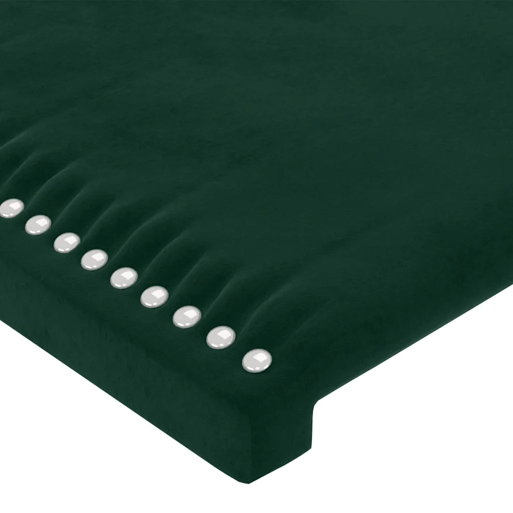 Testiera a LED-Testata con LED Verde Scuro 200x5x118/128 cm in Velluto 972677