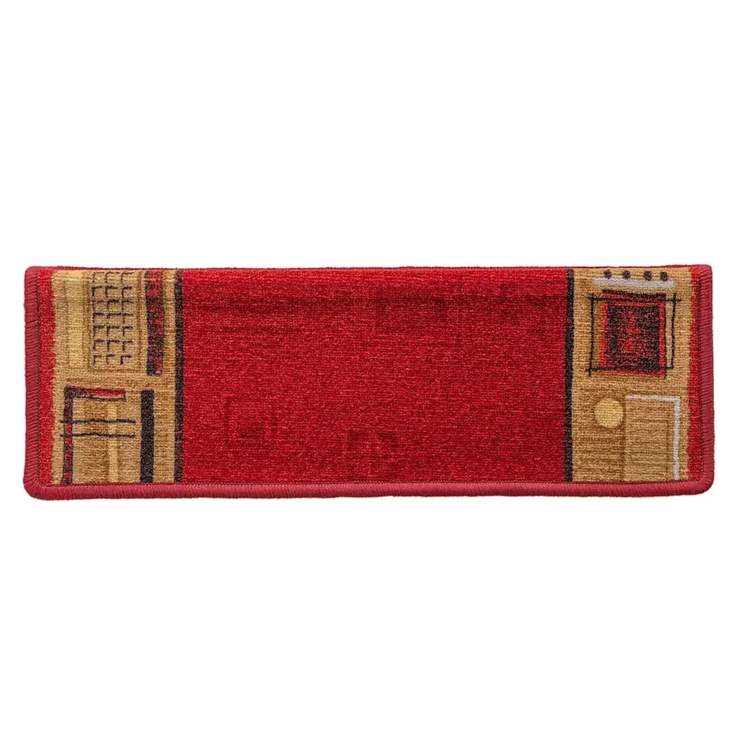 Tappetini Autoadesivi per Scale 15 pz 65x21x4 cm Rossi