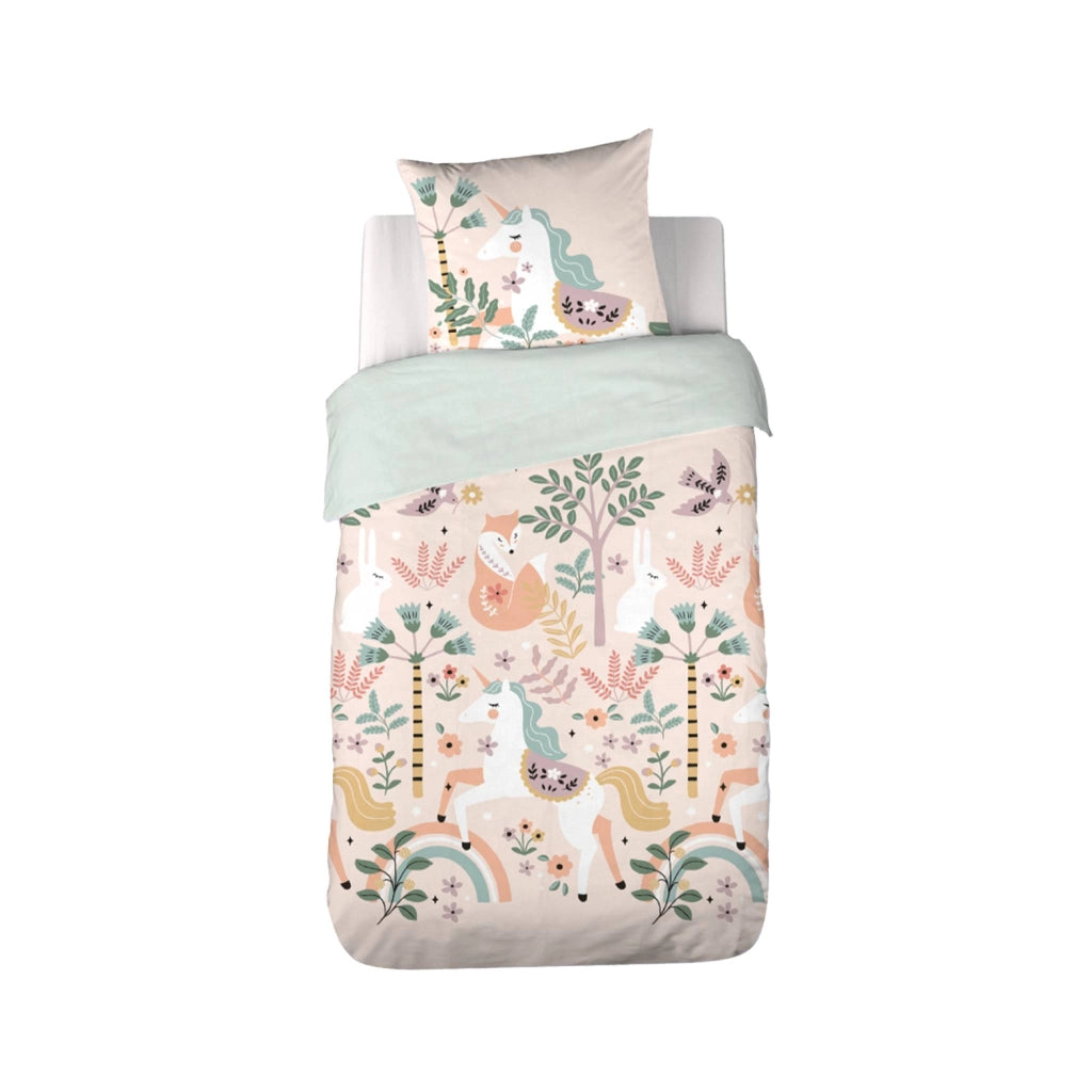 Set biancheria da letto in cotone reversibile stampata