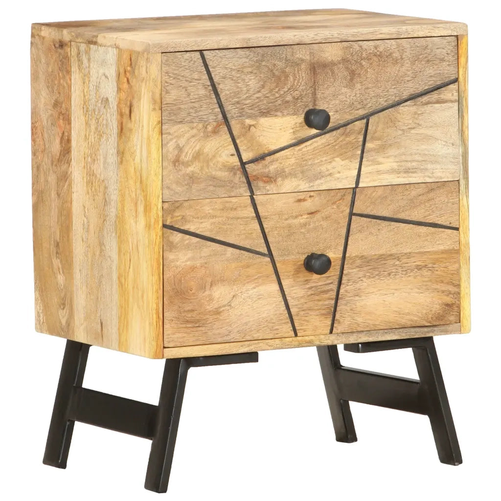 Comodino 40x30x50 cm in Legno Massello di Mango 285875