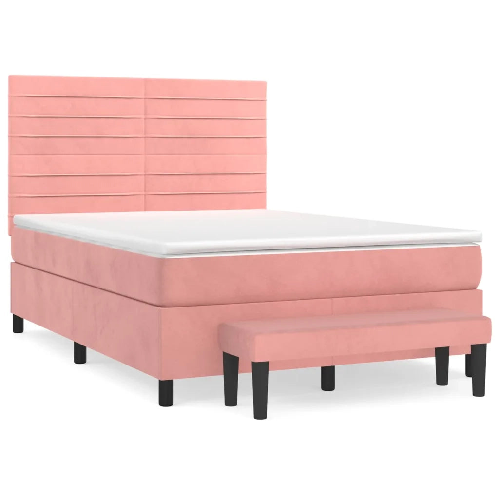 Giroletto a Molle con Materasso Rosa 140x190 cm in Vellutocod mxl 99263