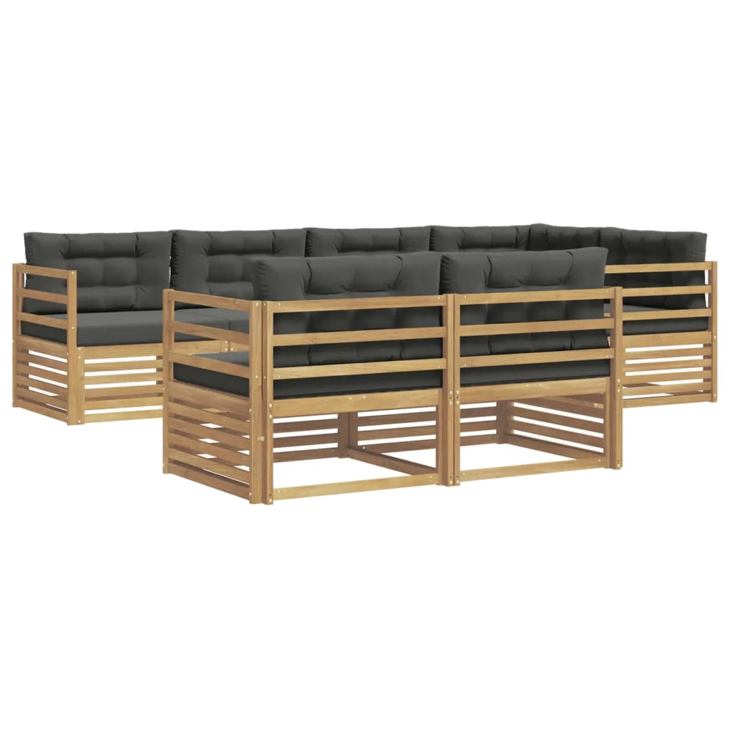 Set di divani da esterno 7 pz Bianco e Antracite Poliestere 3390627