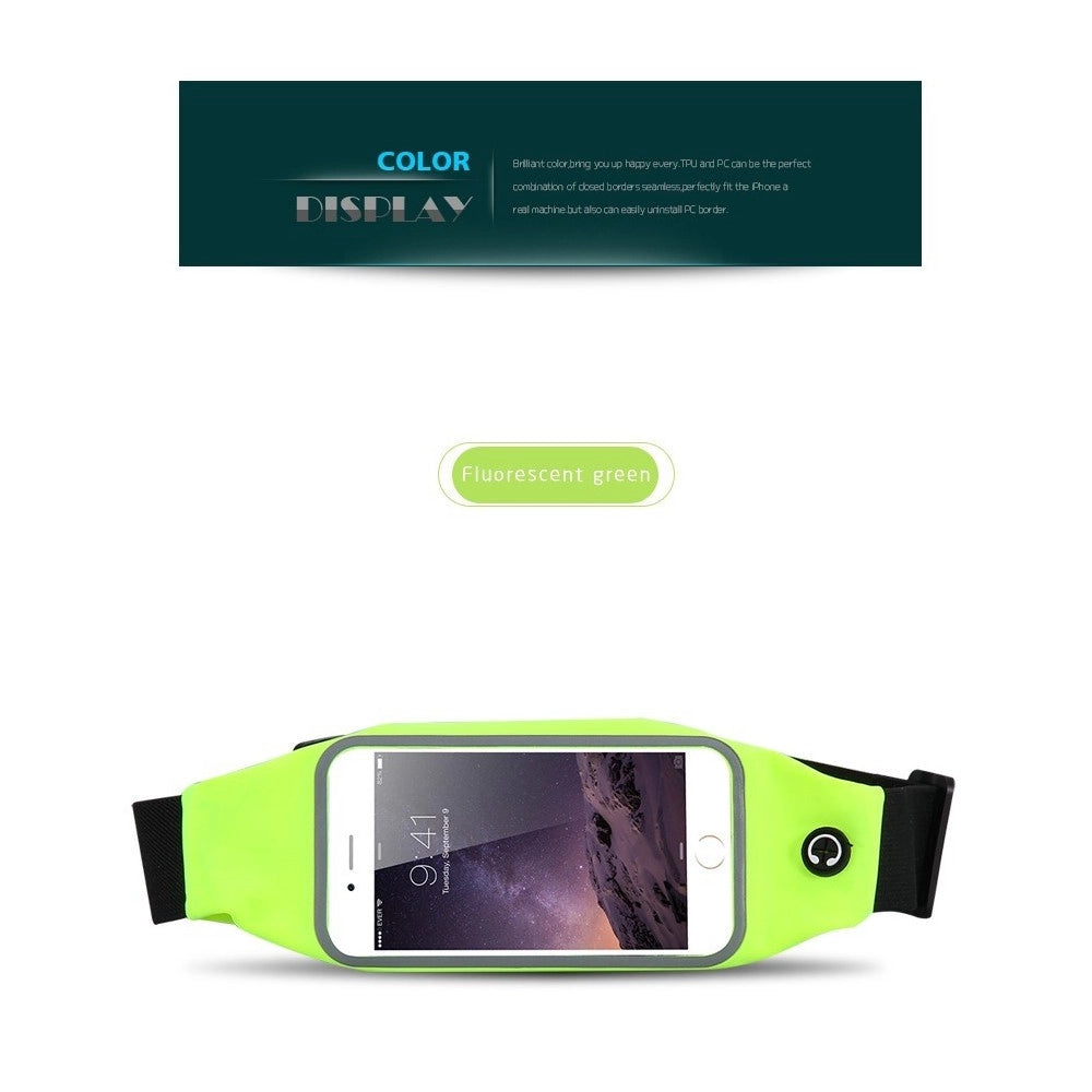 Trade Shop - Cintura Con Tasche Zip Sport Belt Marsupio Porta Smartphone Cellulari 4,7" -