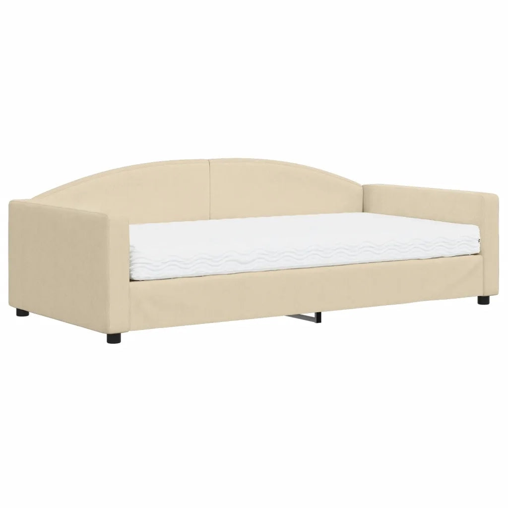 Divano letto | Sof¨¤ letto | Letto singolo con Materasso Crema 100x200 cm in Tessuto