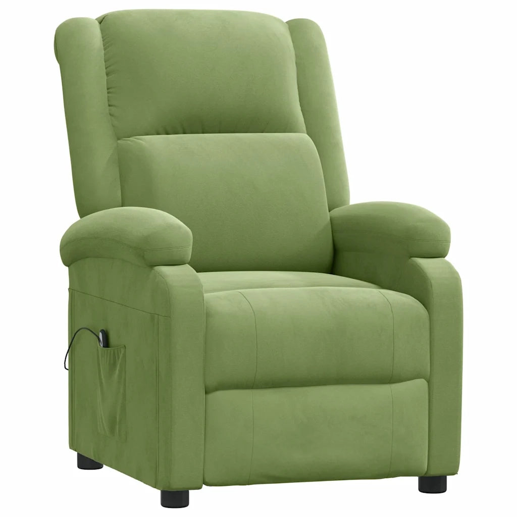 Divano Sedia-Poltrona Reclinabile Elettrica Verde Chiaro in Velluto 107038