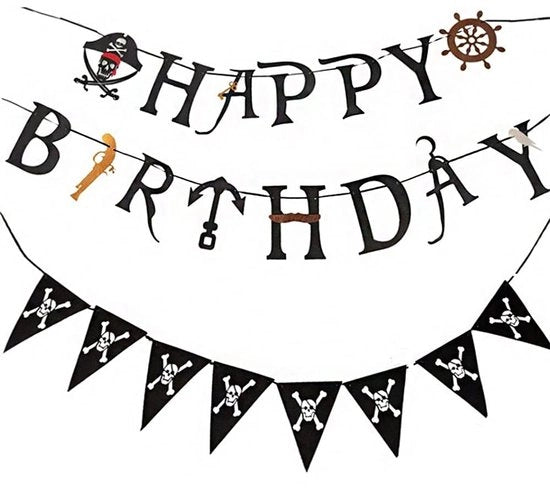 Decorazione per Feste Piraati - 4 Set - Materiale Duraturo - Cartone - Fai da Te - Personalizzabile