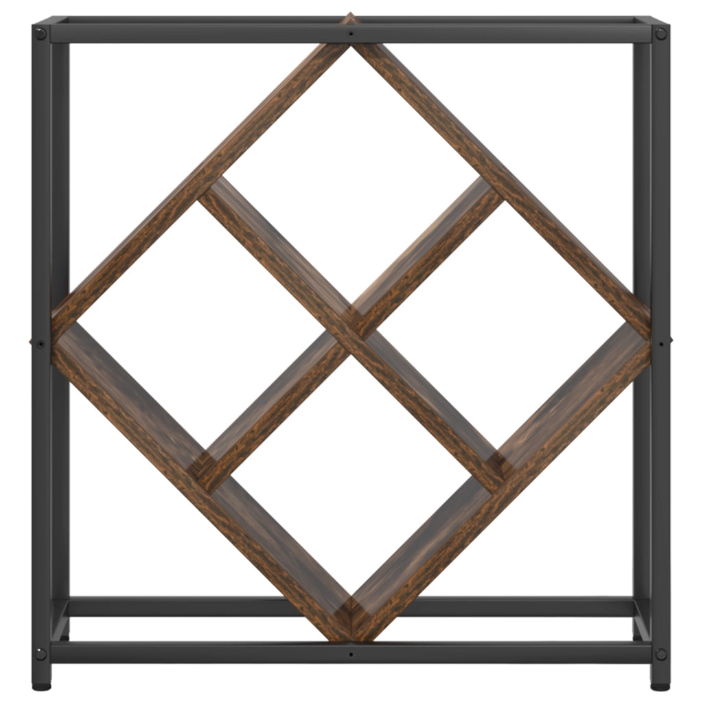Portabottiglie in rovere affumicato 51x18x52,5 cm in legno ingegnerizzato
