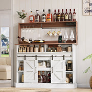 Mobile bar caffè 120 cm con prese USB; portabicchieri e ante scorrevoli HOMVRA