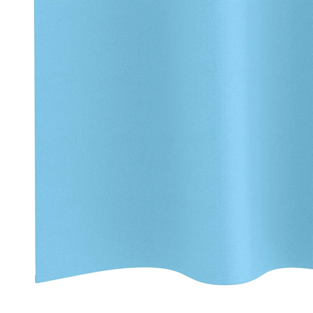Tende Blackout con Anelli 2 pz Blu Chiaro 140 x 140 cm 4107323
