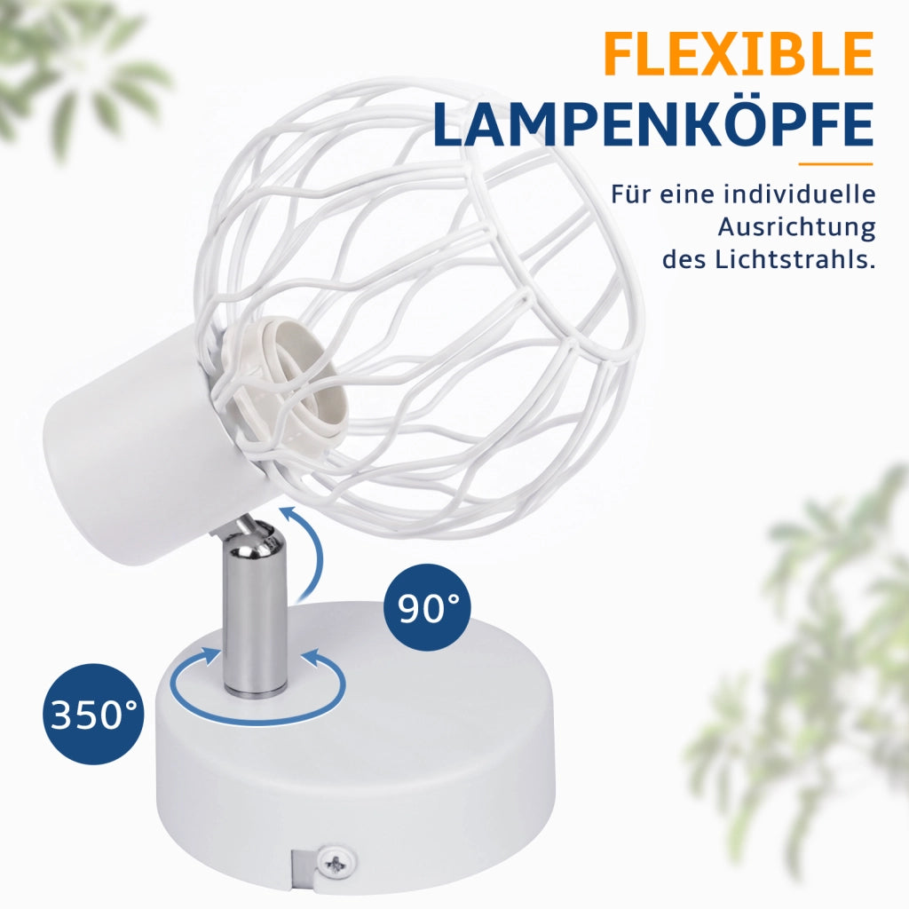 ZMH Faretto da soffitto 1 Luce Bianco E14 Metall Orientabile 350¡ã per Corridoio Cucina Camera Senza Lampadina