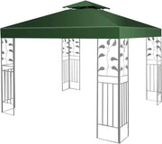 Tetto di Ricambio, per Gazebo Giardino di 3 x 3 M, Doppio/Singolo Strato, in Tessuto Poliestere, Impermeabile e Anti-UV, per Cortile/Spiaggia/Parco, 3 Colori e 2 Stili