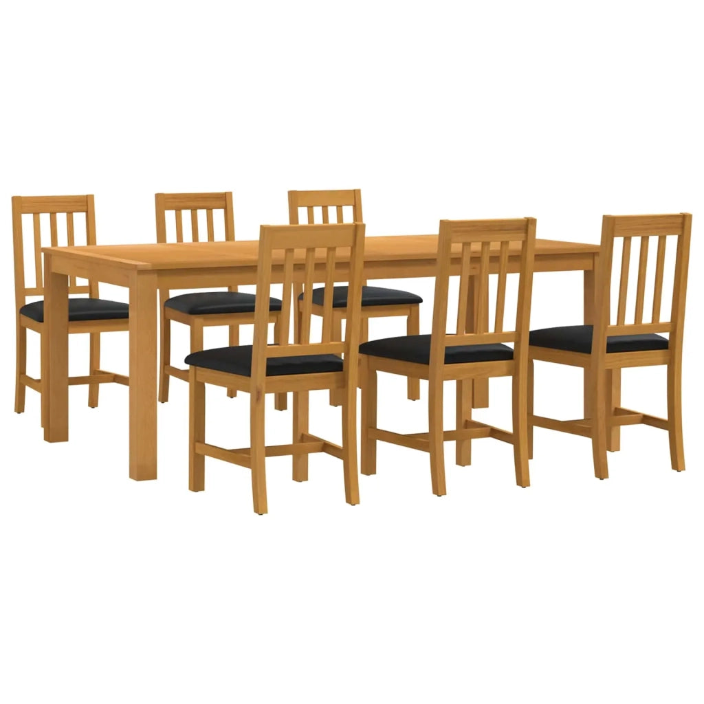 Set da pranzo 7 pz Nero Legno di Quercia Massello 3430385