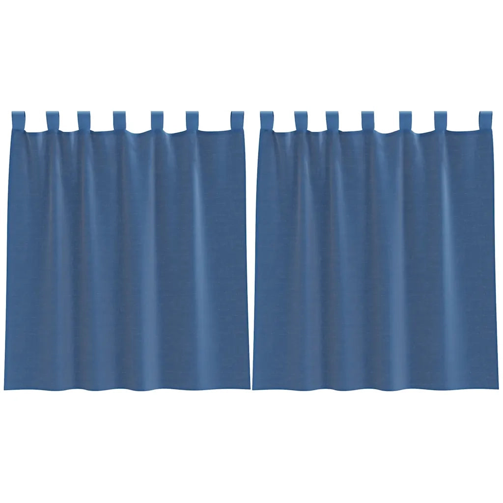 Tende in Voile con Passanti 2 pz Blu Reale 140x140 cm