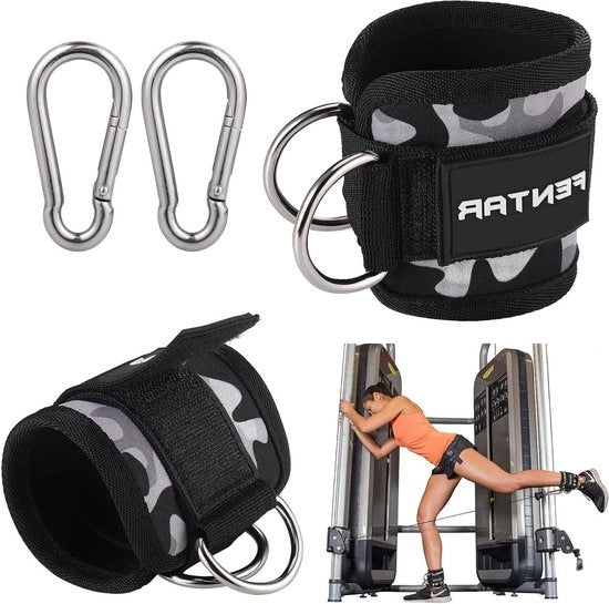 Cinture elastiche adattive per macchina per cavi - cinture elastiche per allenamento confortevoli con anelli D - mimetico .