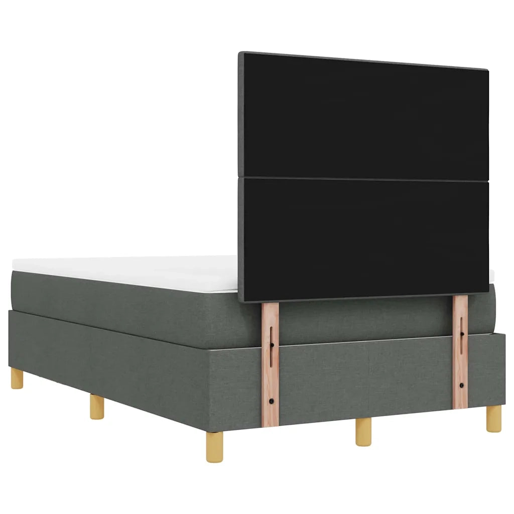 Letto a molle con materasso Grigio scuro 120 x 190 cm Tessuto 3344283