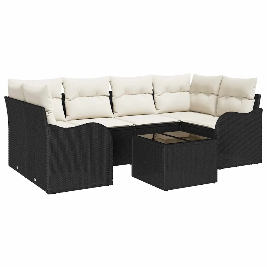 Set Divano da Giardino Nero 55 x 55 x 37 cm polyrattan 3345597