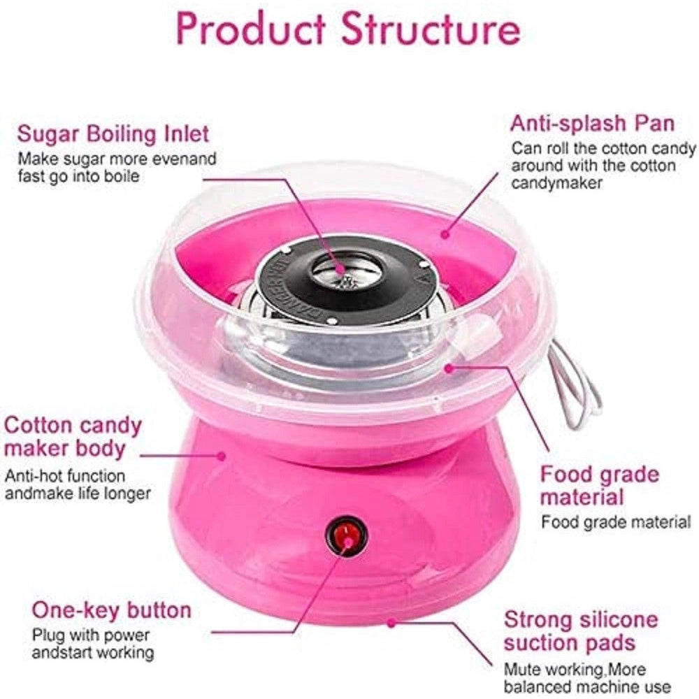 Trade Shop - Macchina Per Zucchero Filato Cotton Candy Maker Fai Da Te Caramelle Marshmallow -