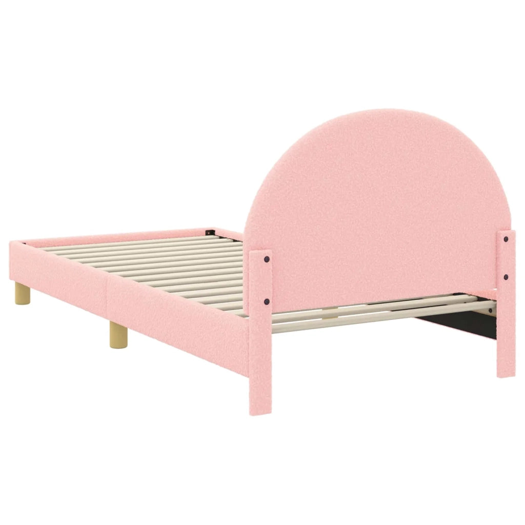 Struttura letto bambini con testata Rosa 90 x 190 cm Bouclé
