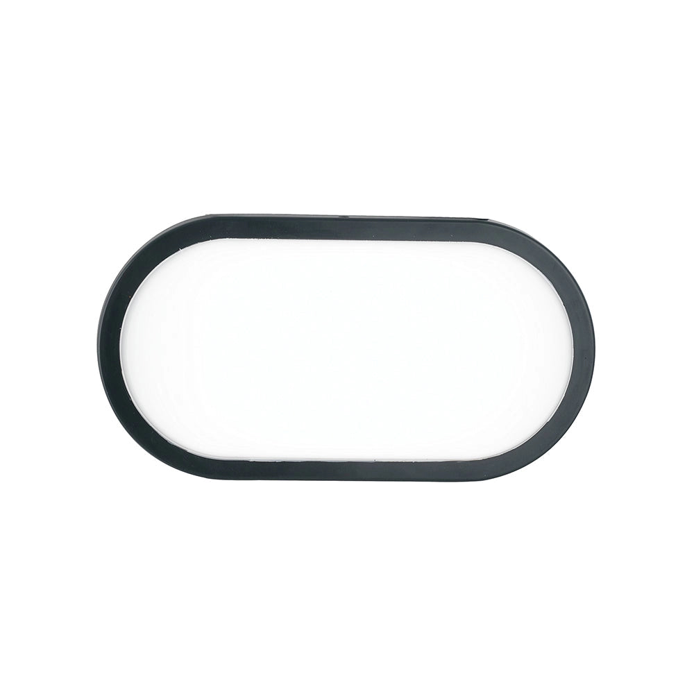 PLAFONIERA LED SHELLY ANTRACITE OVALE 20W 2500LM CCT 3000K / 4000K IP65 17,6X8X27,1CM