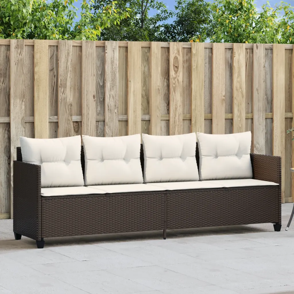 Lettino Prendisole | Sdraio da giardino | Lettino da sole con Cuscini Marrone?in Polyrattan