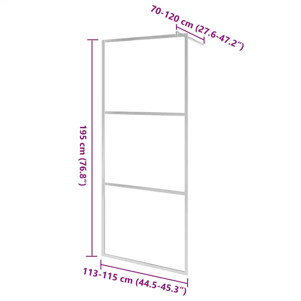 Parete per Doccia Walk-in Vetro Semi Smerigliato ESG 115x195 cm 146643