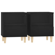 Set di 2 Comodini | Armadio da Notte | Mobiletto da notte Nero 40x35x50 cm