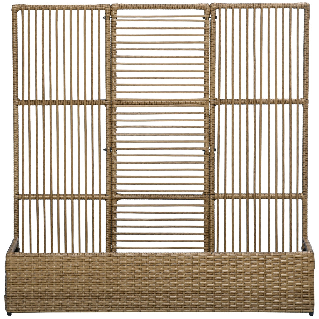 Vaso per Fiori con Griglia ¨C zephmum ¨C Polyrattan, 103x29x103 cm, Sabbia