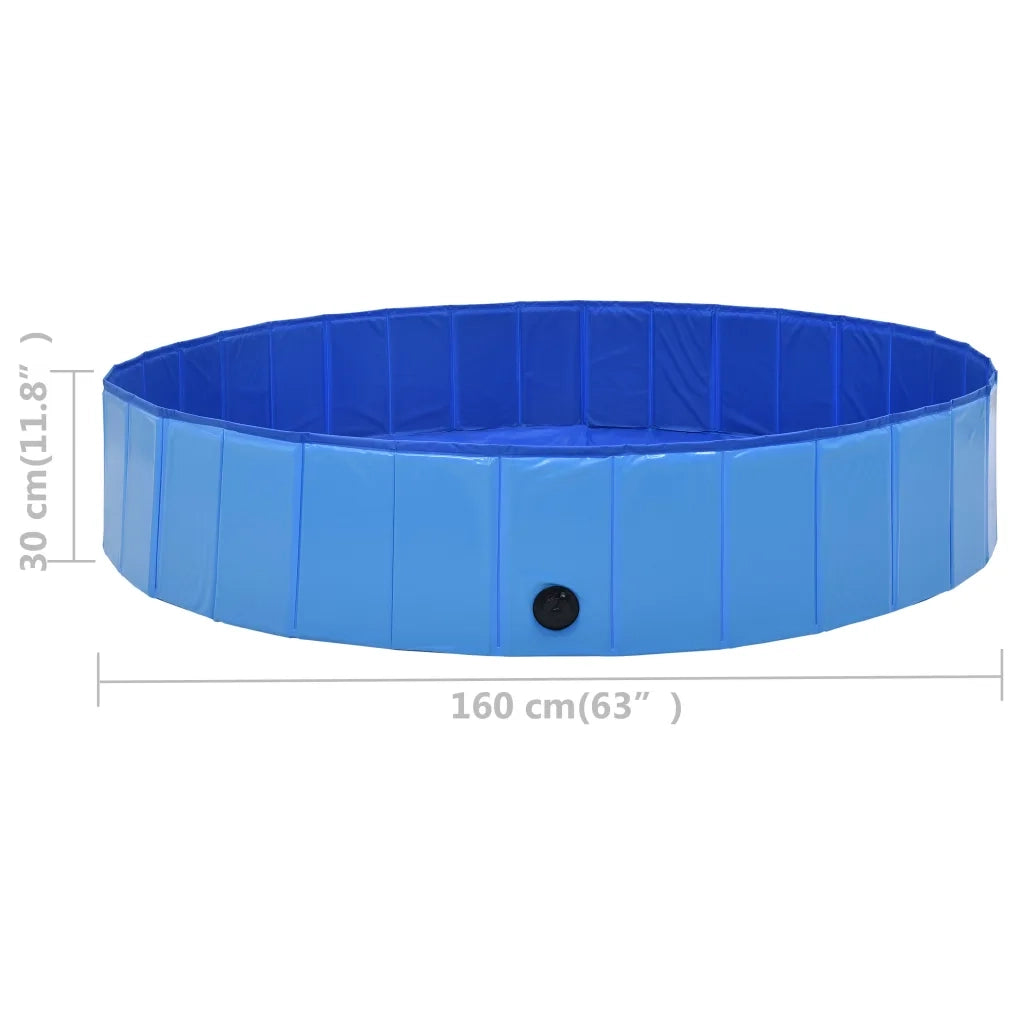 Piscina per Cani Pieghevole Blu 160x30 cm in PVC 170827