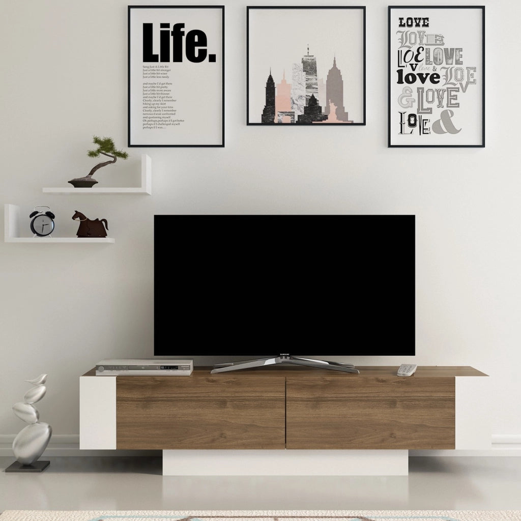 Porta TV in legno "Matera" - 150 x 31 x 41 cm - Marrone